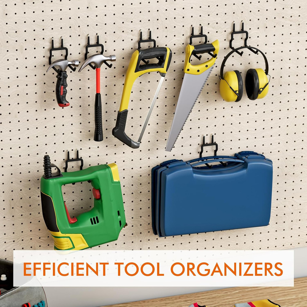 Utility Heavy Duty Pegboard Hooks - 5Pack Peg Board Accessories for Hanging Tool