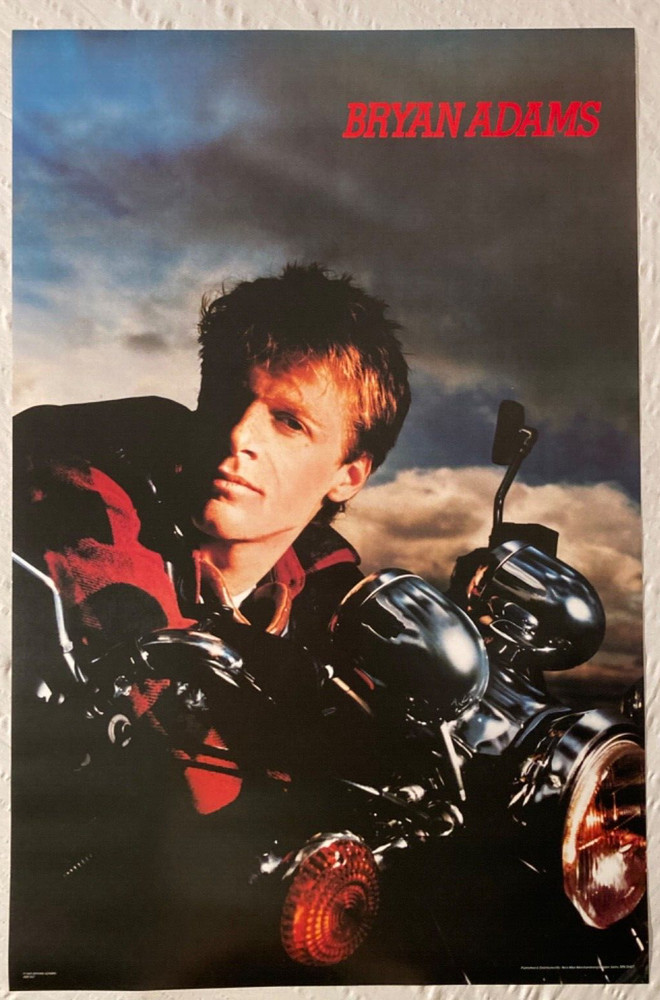 Bryan Adams 1985 Poster Motorcycle Nice Man Minnesota