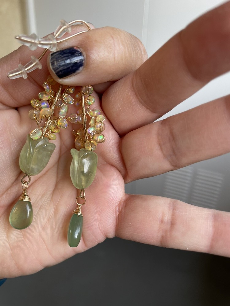Prehnite Opal Earrings Artisan