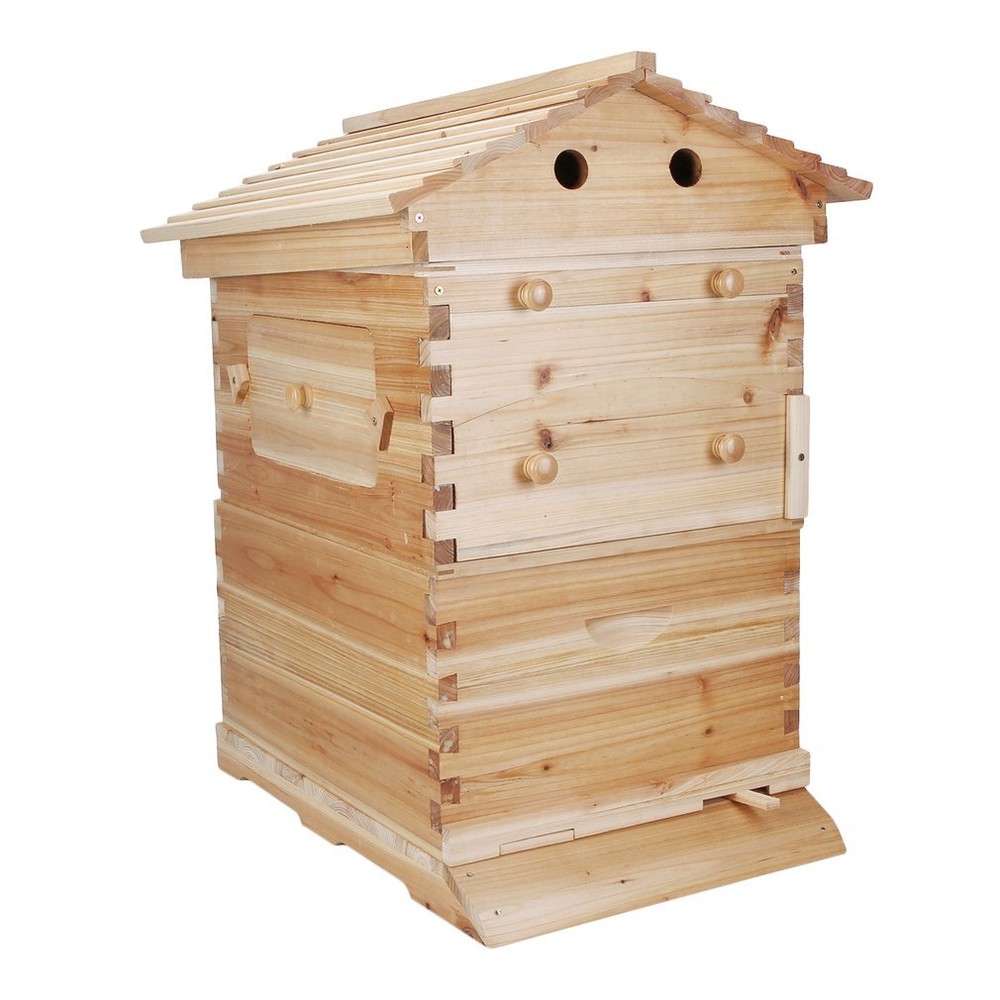 Auto Honey Bee Hive Boxes Bee Hives + 7pcs Bee Frames Beekeeping Frames