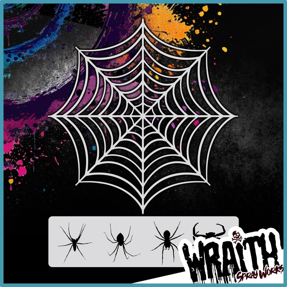 Spiderweb Set #2 - Reusable Airbrush Stencil Template