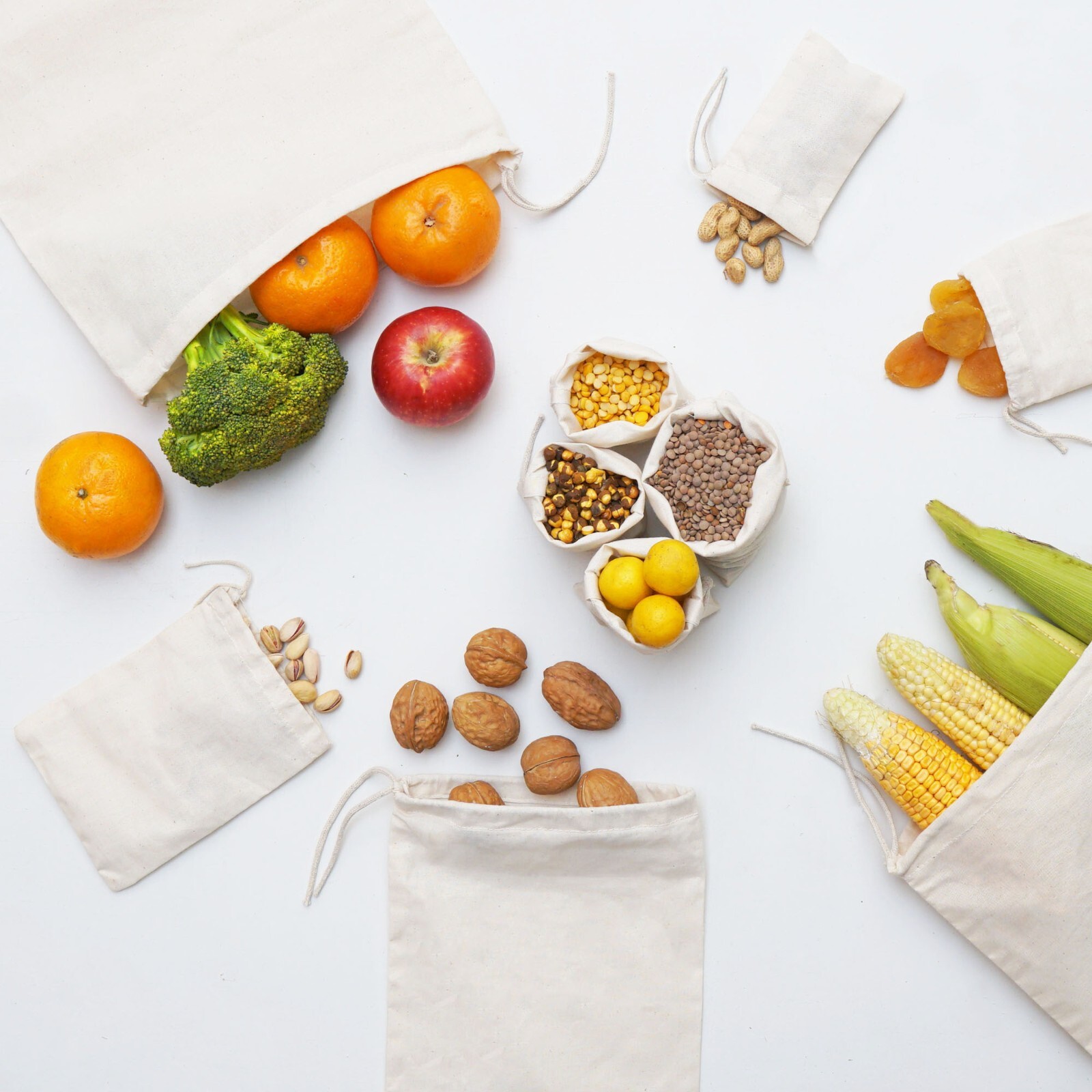 Biglotbags - 3 x 5 Inches Premium 100% Cotton Single Drawstring Muslin Bags