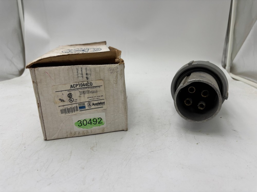Appleton ACP1044CD Aluminum Powertite Clamping Ring Plug 100 Amp 1 Per Order