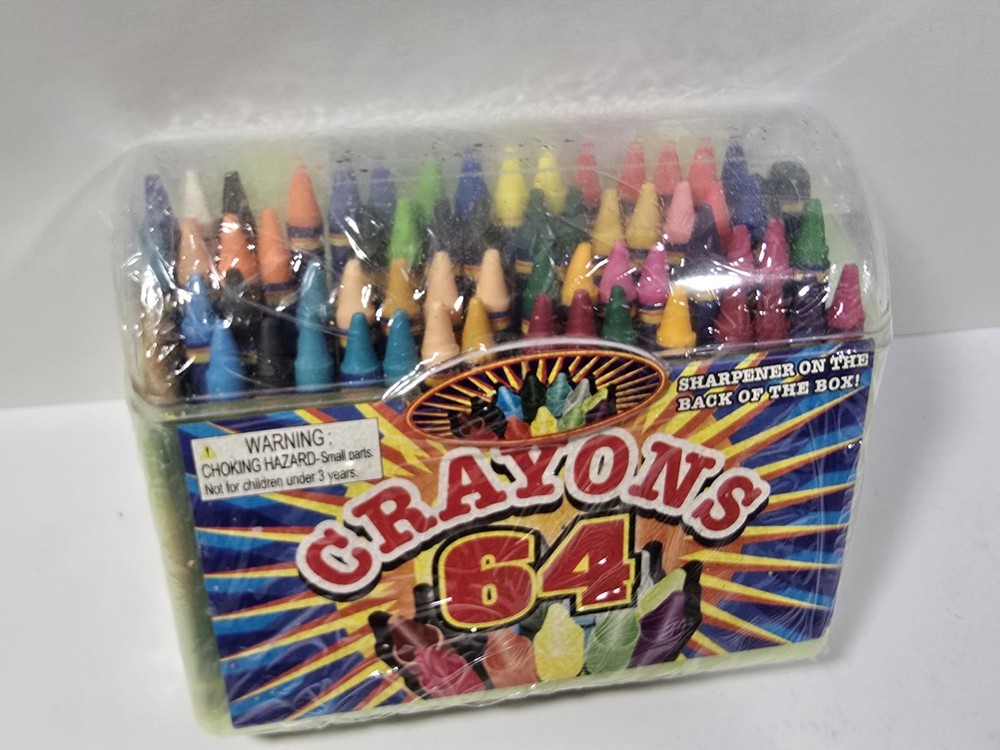 64 Crayons With Sharpener By Greenbriar Sealed In Box
