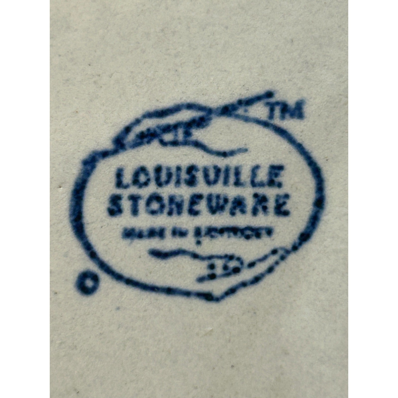 Louisville Stoneware Angel Ornament Trumpet Ceramic Handmade USA Blue