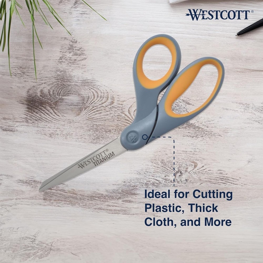 8" Bent Craft Scissors with Titanium-Bonded Blades for Precision Cutting