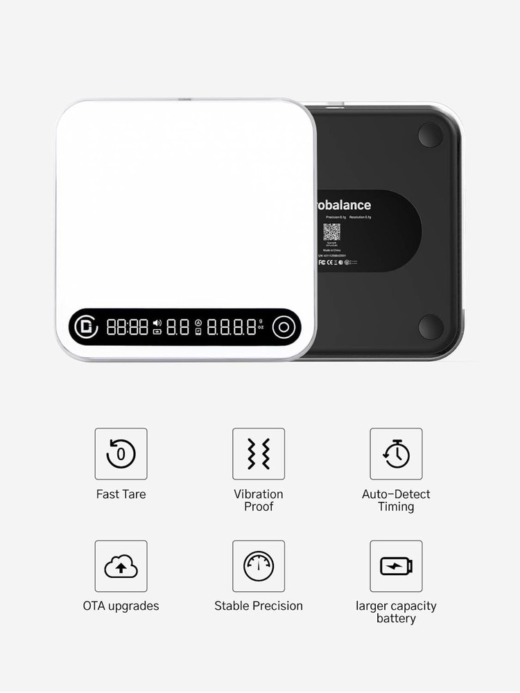 COFFMETER Smart Coffee Scale Timer Flow Rate App 0.1g Precision White - NIB