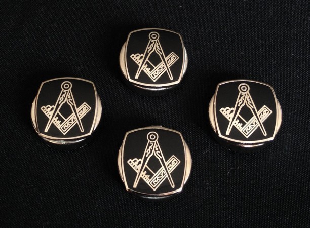 Masonic Cloisonne Button Cover Set (4MBC-BKG)