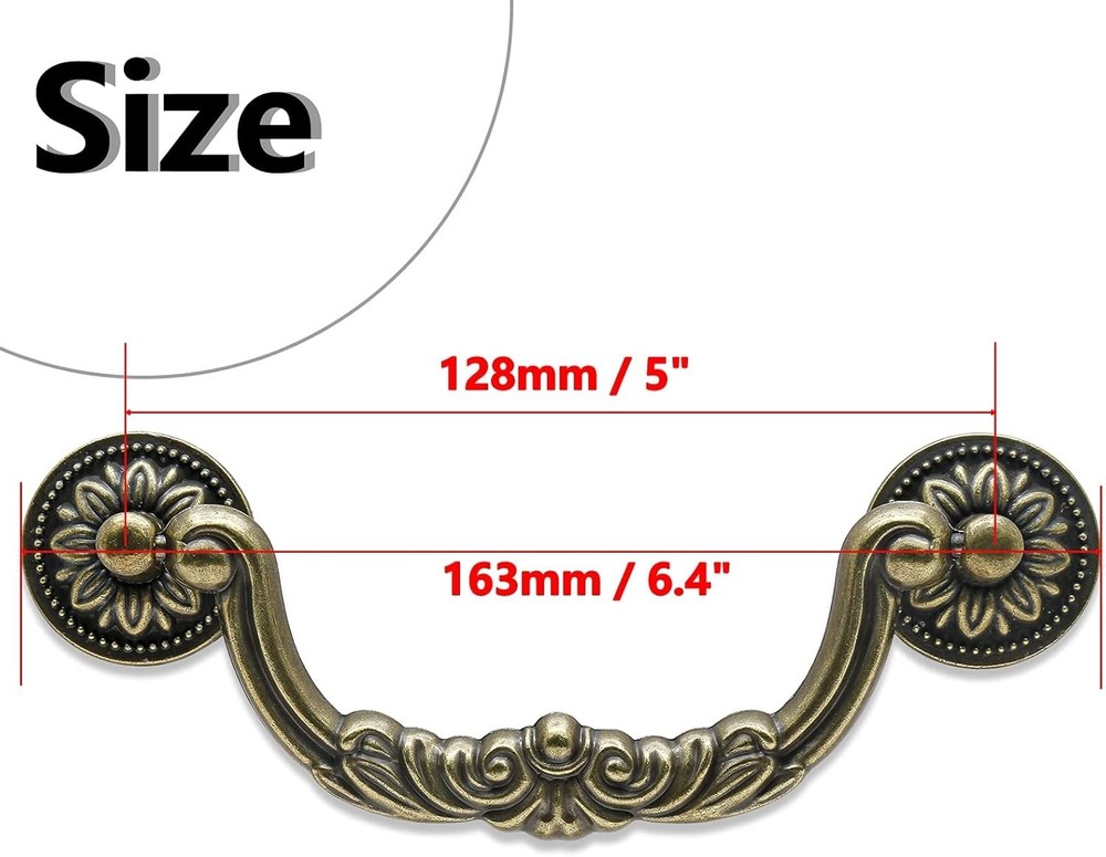 4 Pcs 5 Inch Bail Handle Drop Pulls Vintage Drop Bail Drawer Pulls Antique Bronz