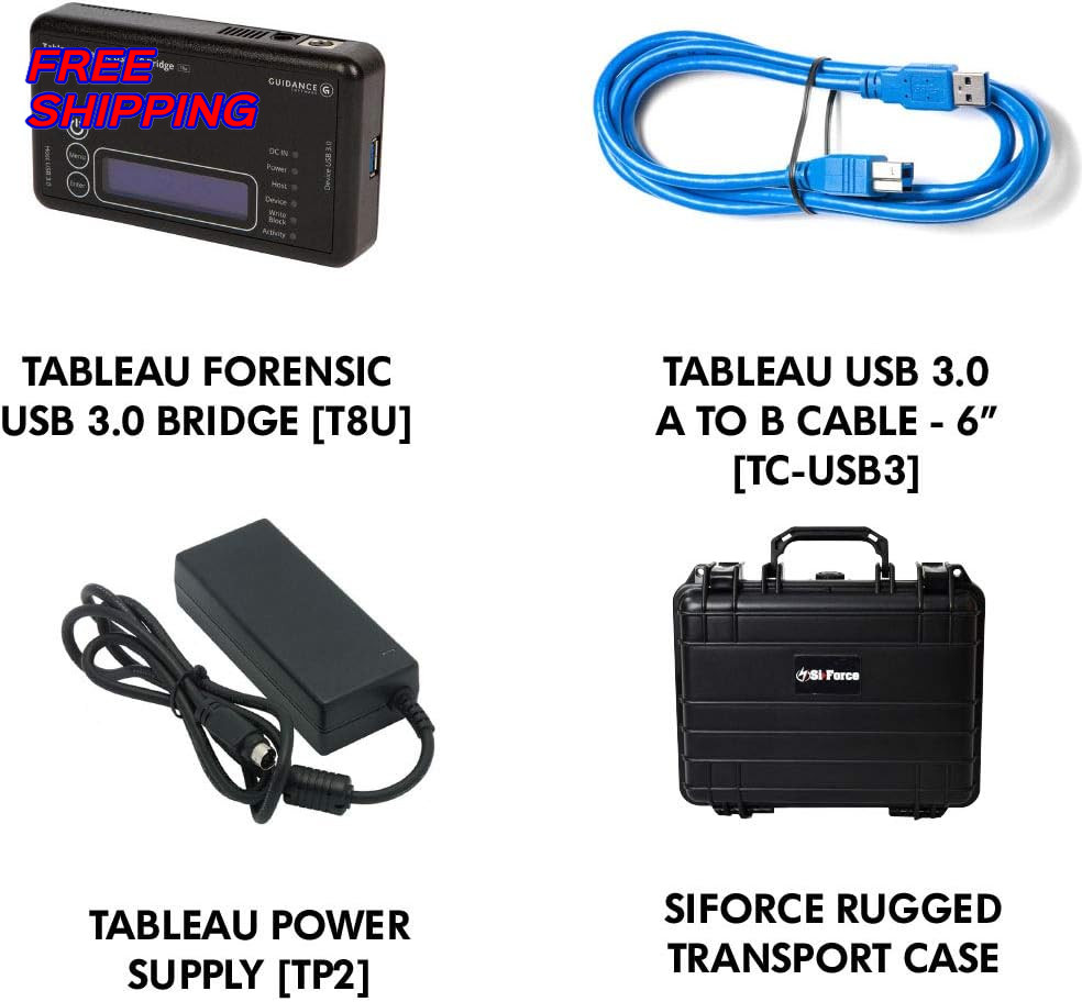 Tableau Forensic USB 3.0 Bridge TK8U SiForce Bundle with Rugged Case FREE SHIP