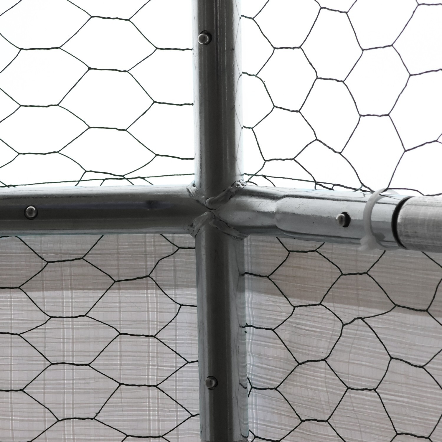 10x10ft Chicken Coop Run Cage Metal Hen House Playpen Enclosures w/Roosting Rack