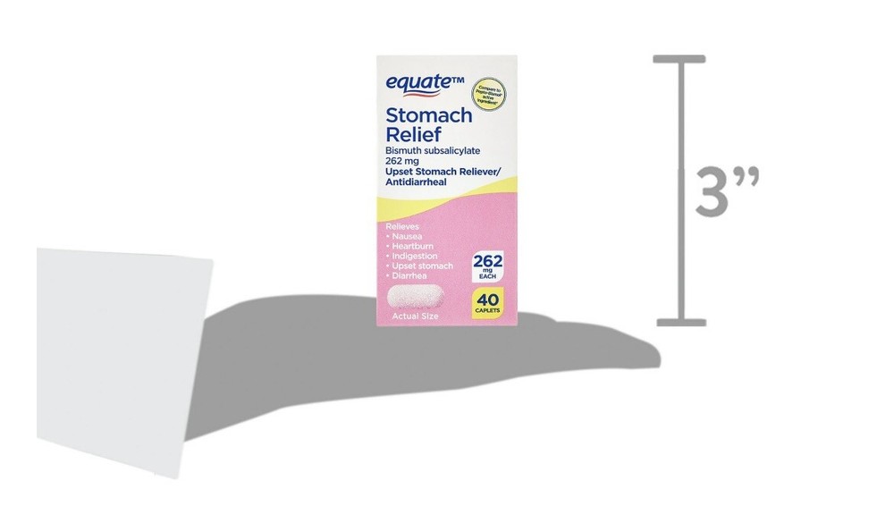 Equate Stomach Relief Caplets, 262 mg, 40 Count