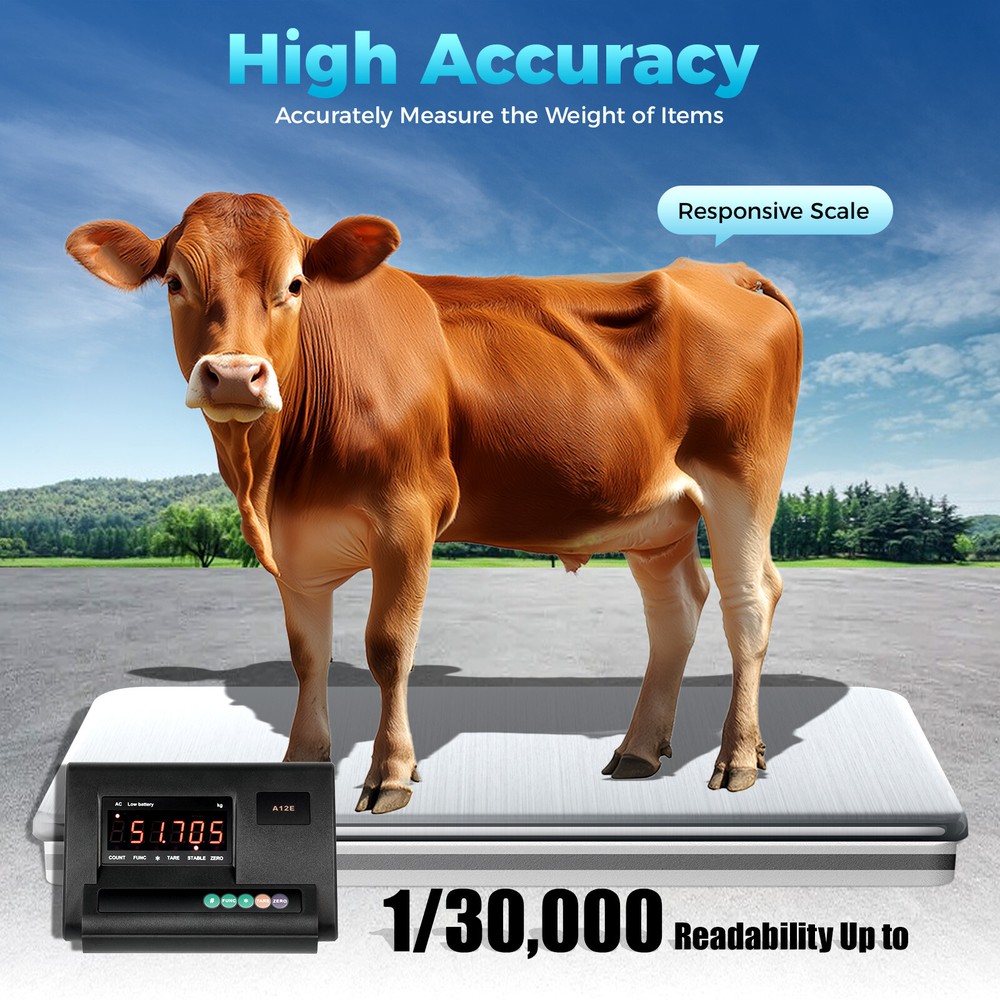 5000lbs 2.5T Load Livestock Scale Floor Scale Platform Cell Kit for Cattle Hogs