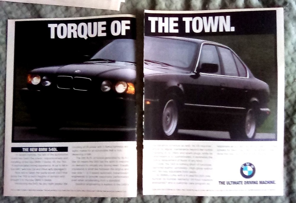 1993 BMW 540i 2pg print ad