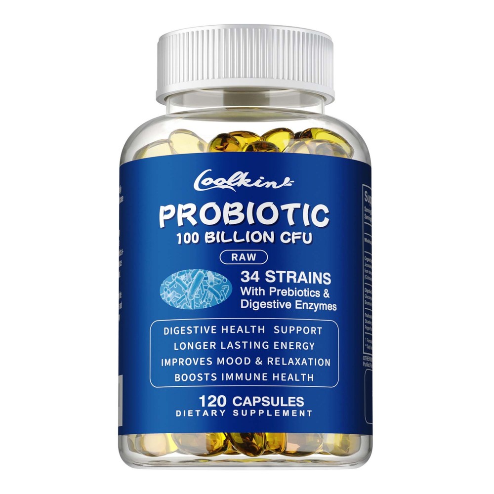 Probiotics 100 Billion CFU - Prebiotic,Digestive Enzyme - Mood,Digestive Support