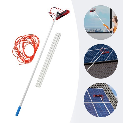 Adjustable Solar Panel Cleaning Brush with Telescopic Pole for Easy Use