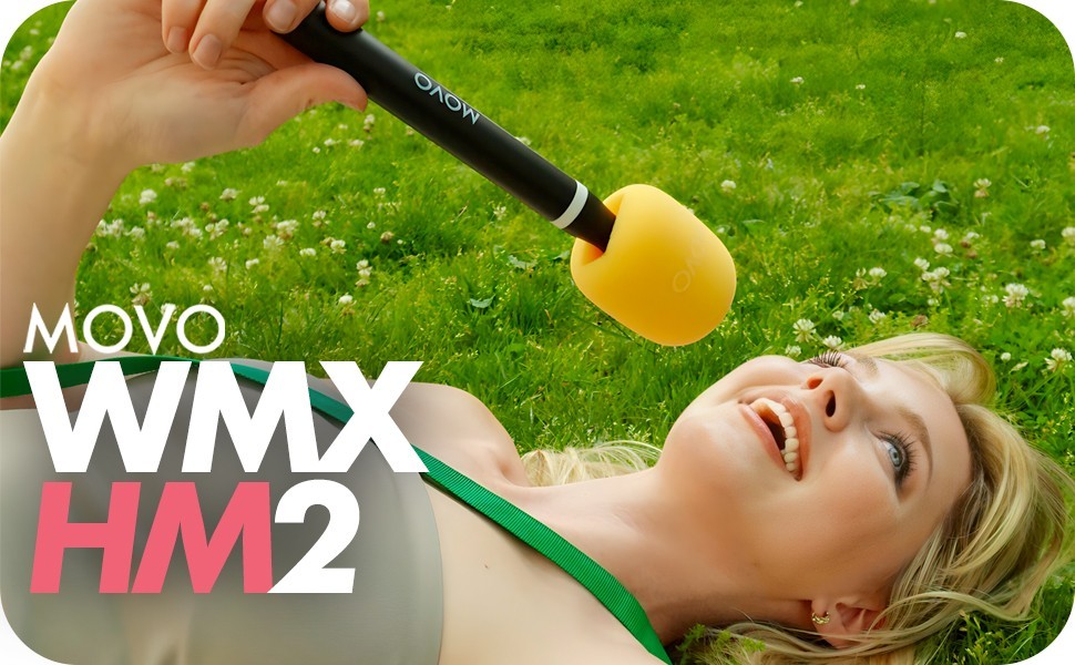 Movo WMX-HM2 Wireless Microphone Handle Handheld Interview Grip with Mic Holder