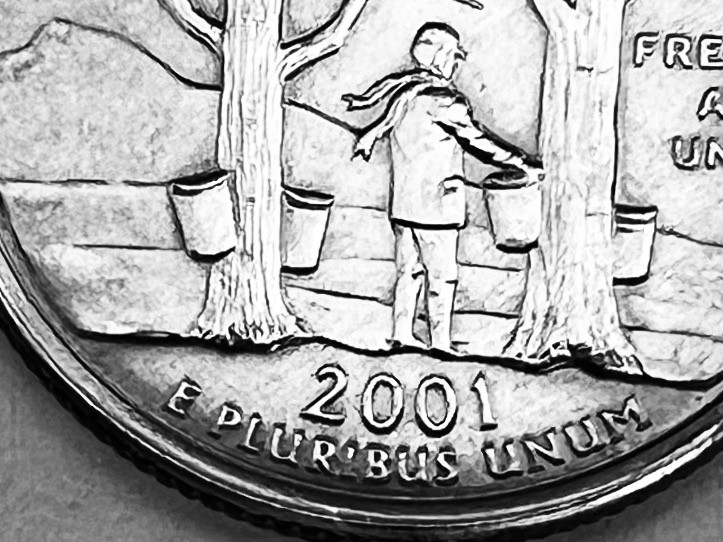 2001 D Vermont Quarter. Uncirculated Clad