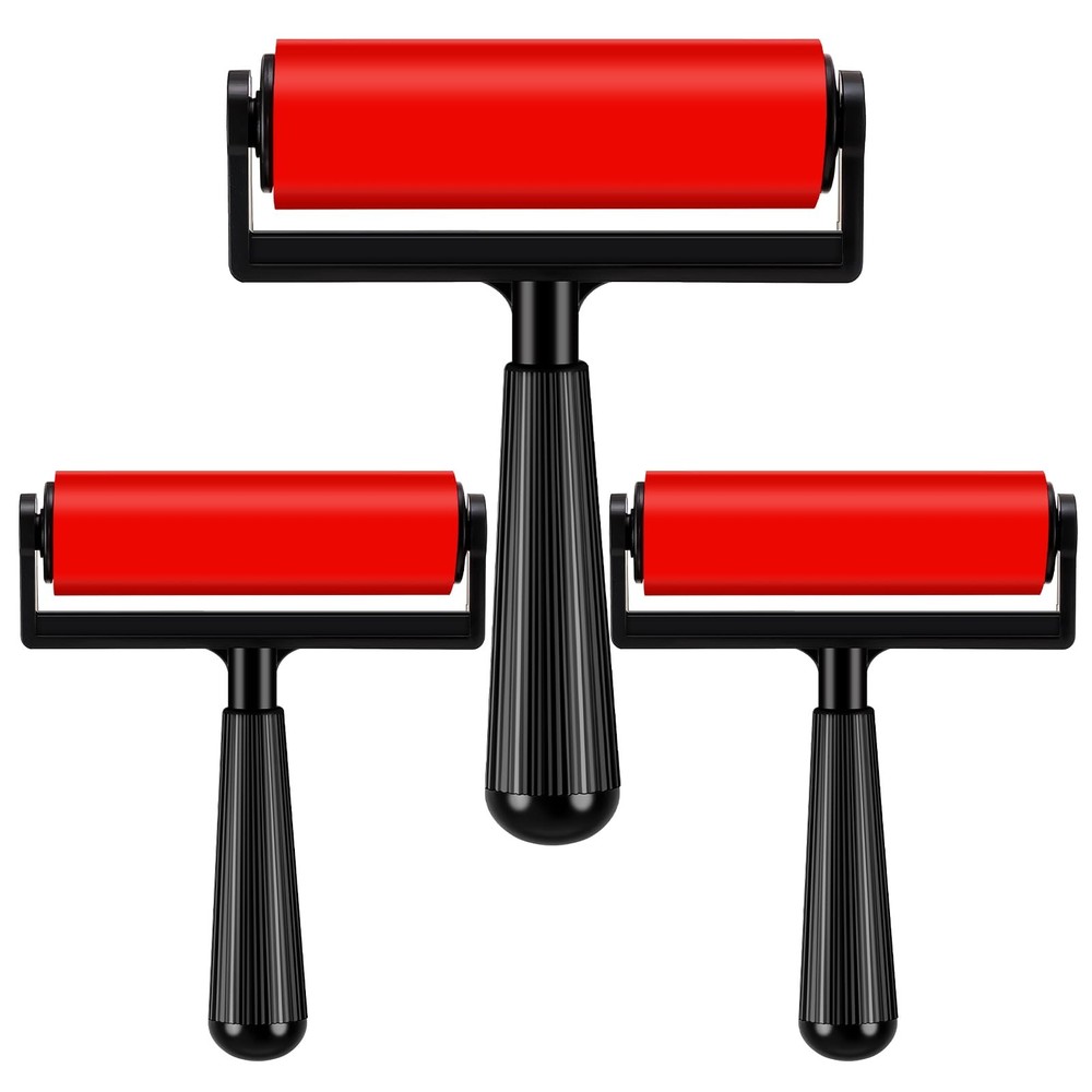 3 Pack Brayer for Printing 4 Inch Brayer Roller for Printmaking
