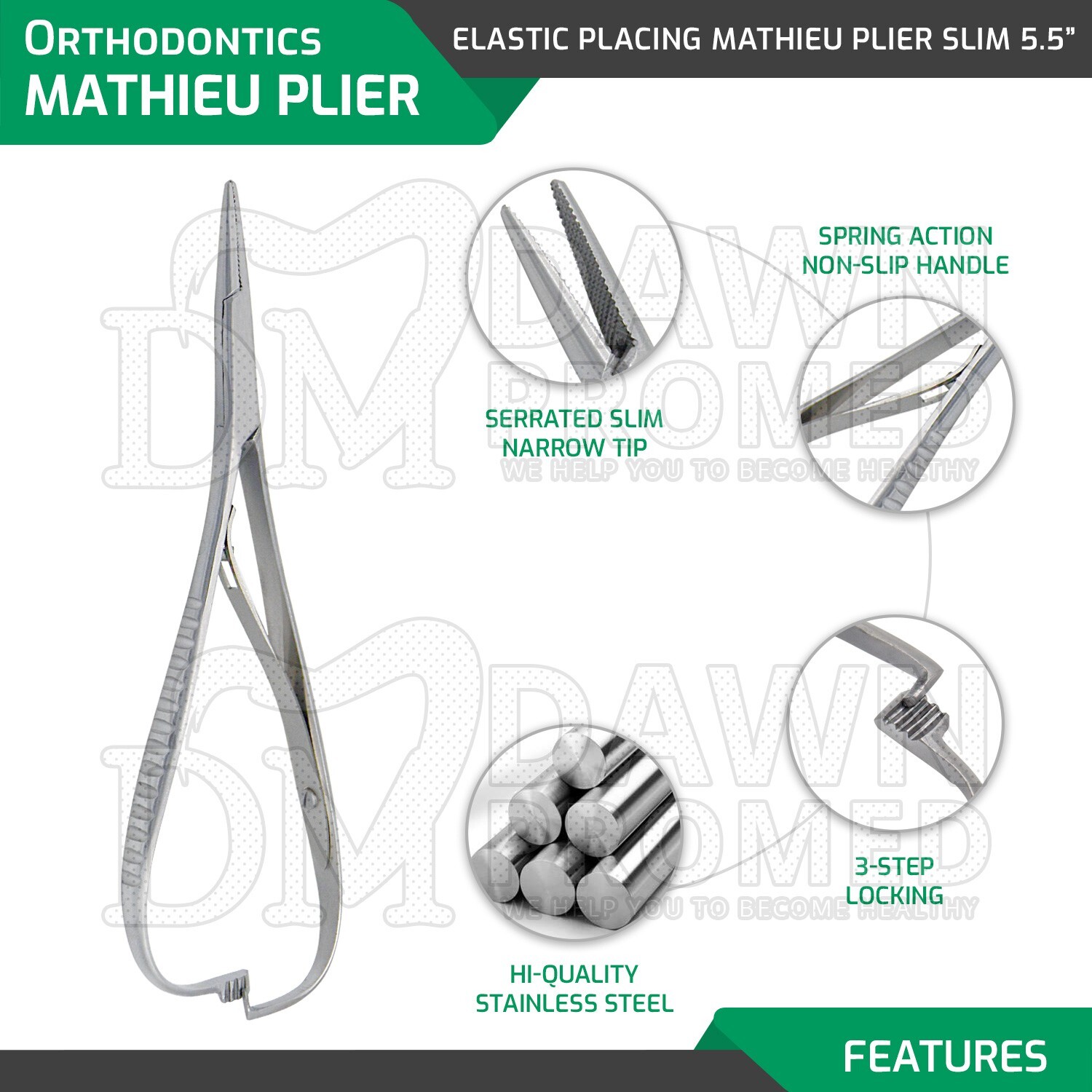 Orthodontic Mathieu Slim Line Needle Holder Forceps Ligature Pliers Narrow Tip