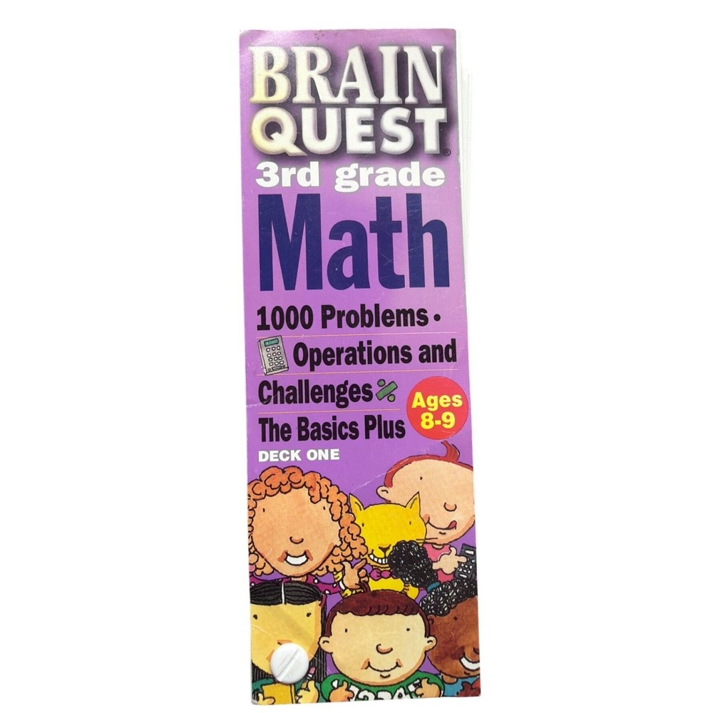 Brain Quest 3rd Grade Math 1000 Problems Operations Challenges Deck One Ages 8-9
