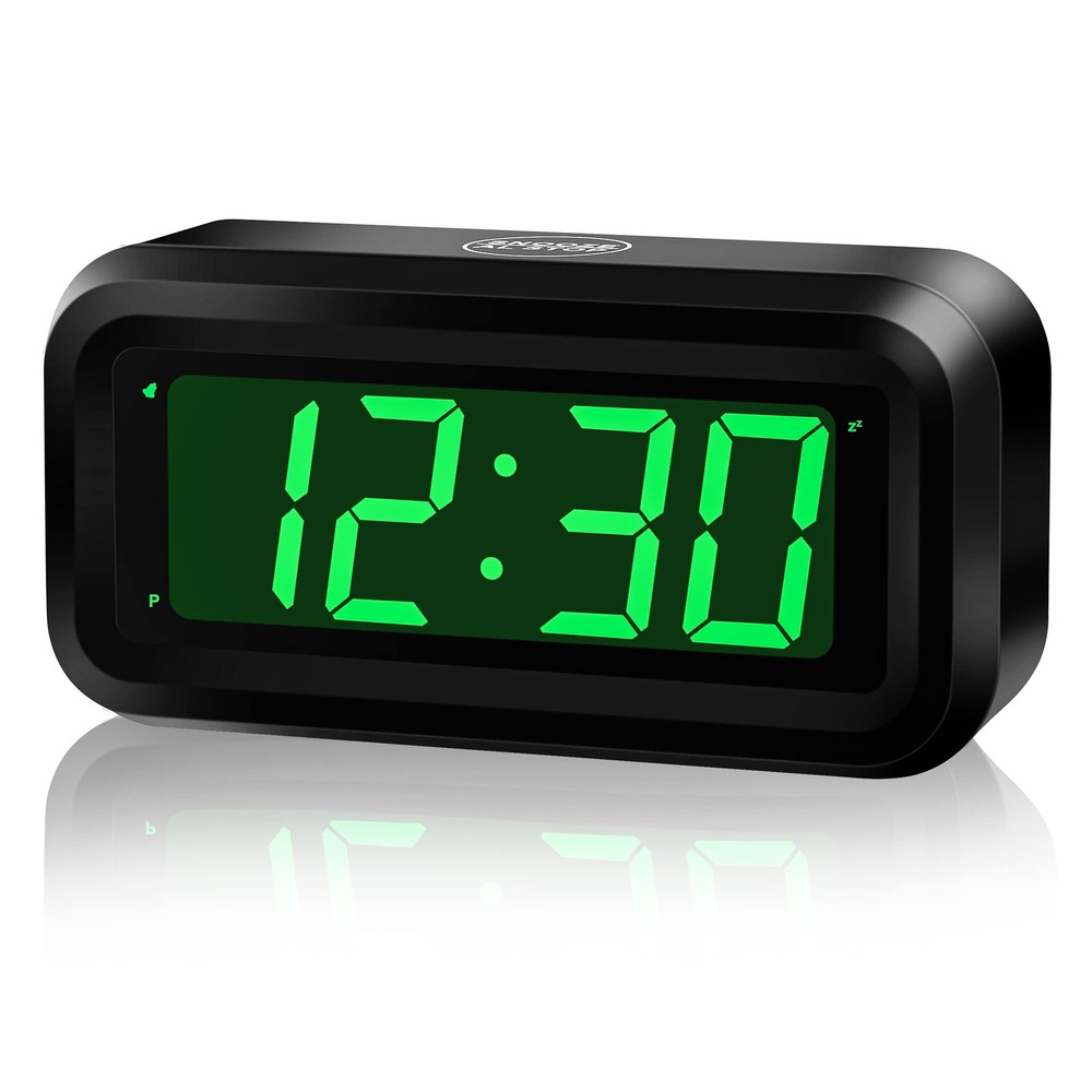 Alarm Clock, Small Digital Clock, 1.2inch Green LED Clock, Adjustable Brightn...