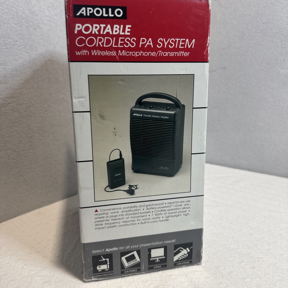 Apollo Portable Cordless Wireless PA 5000 System Wireless Mic Speaker