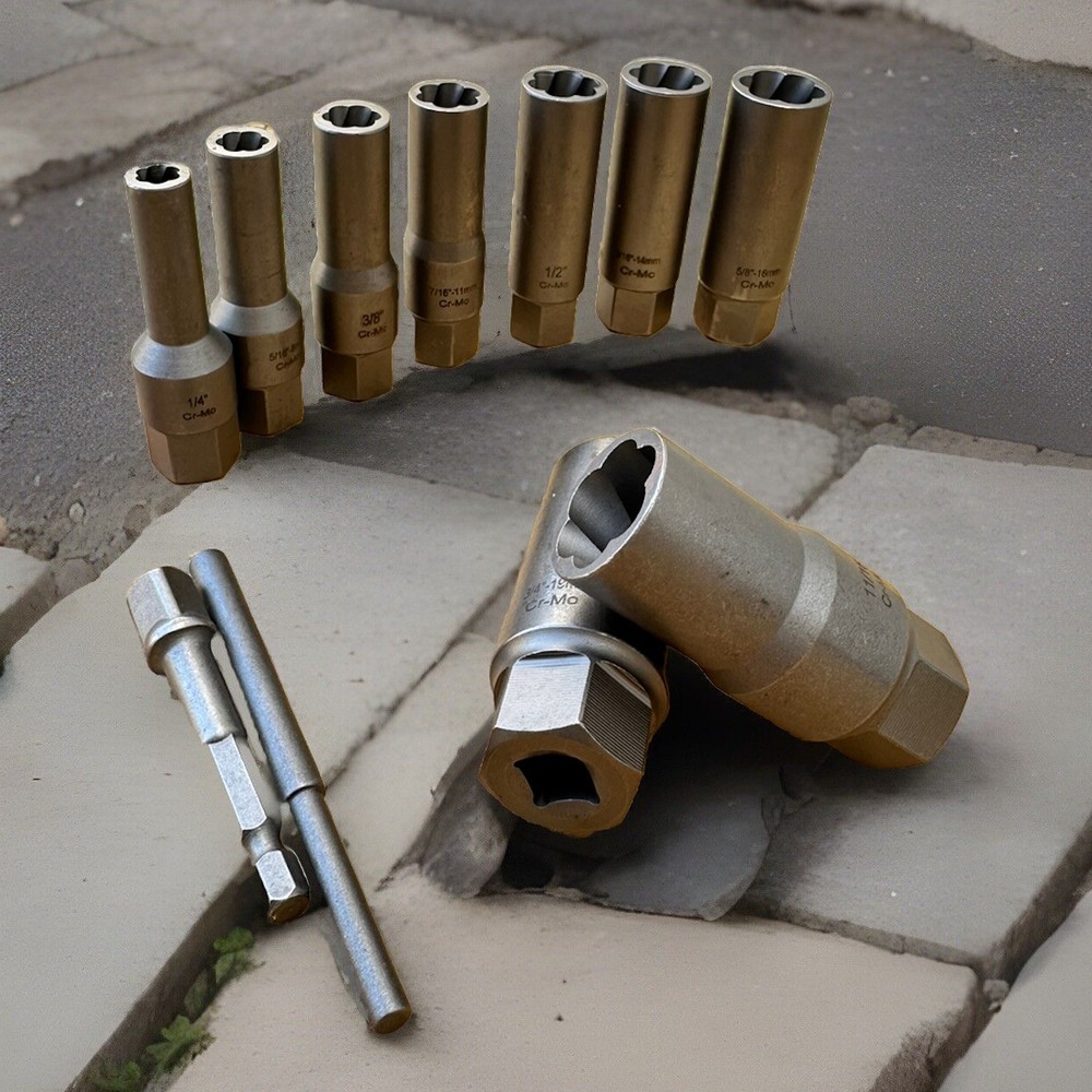 11pcs 3/8” Dr. DuoMetrix Impact Round Bolt Screw Nut Extractor Remove Set