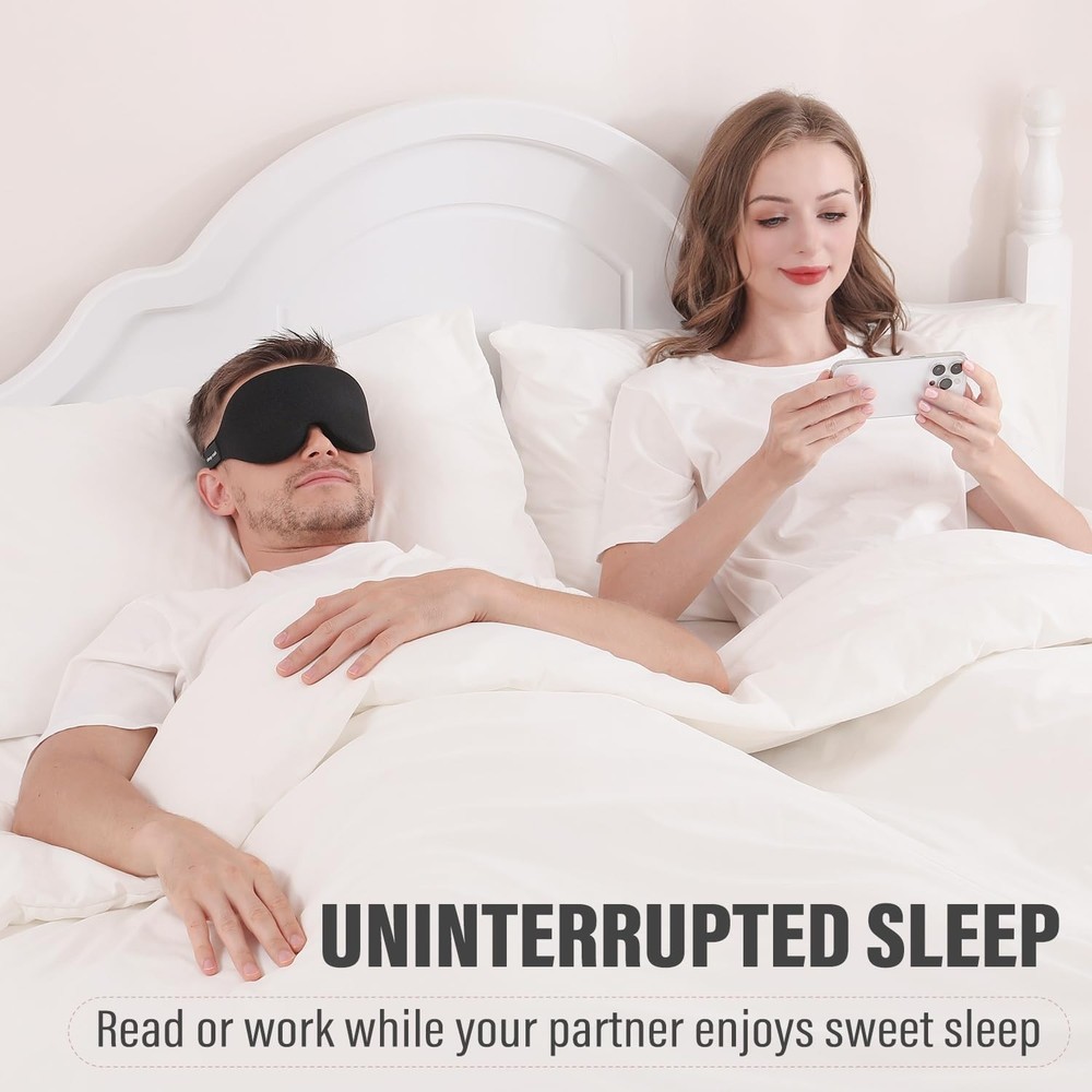 Sleep Mask for Side Sleeper, Complete Light Blocking 3D Sleeping Eye Mask, So...