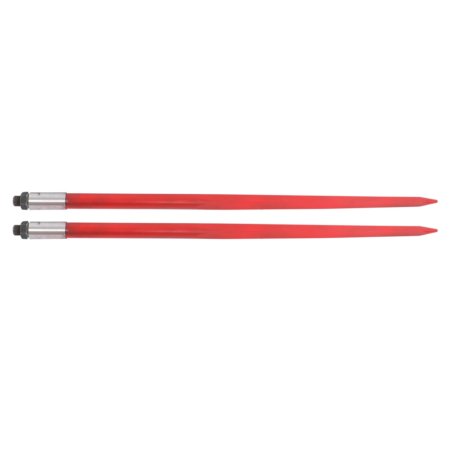 2Pcs Hay Bale Spear 49" 4500 lbs Capacity Spike Fork For Tractors Loaders Red