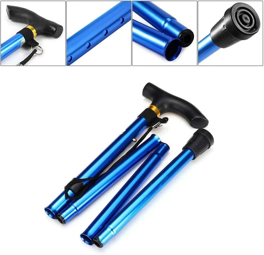 Cane Walking Stick Adjustable Folding walking Aluminum Collapsible Travel Hiking