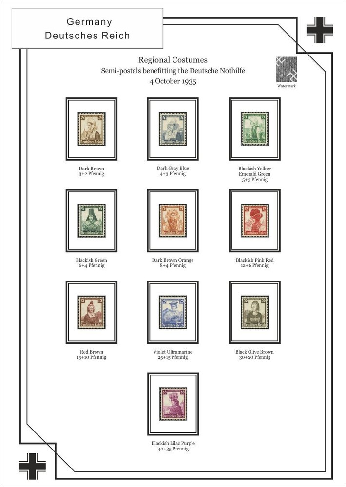 Deutsches Reich III 1933-1945, third Reich, PDF ( DIGITAL ) STAMP ALBUM PAGES