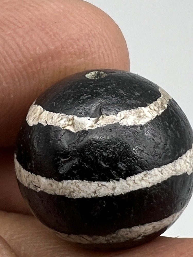 Ancient Burmese pyu Agate Bead Eached Decorated Agate Bead Amulet
