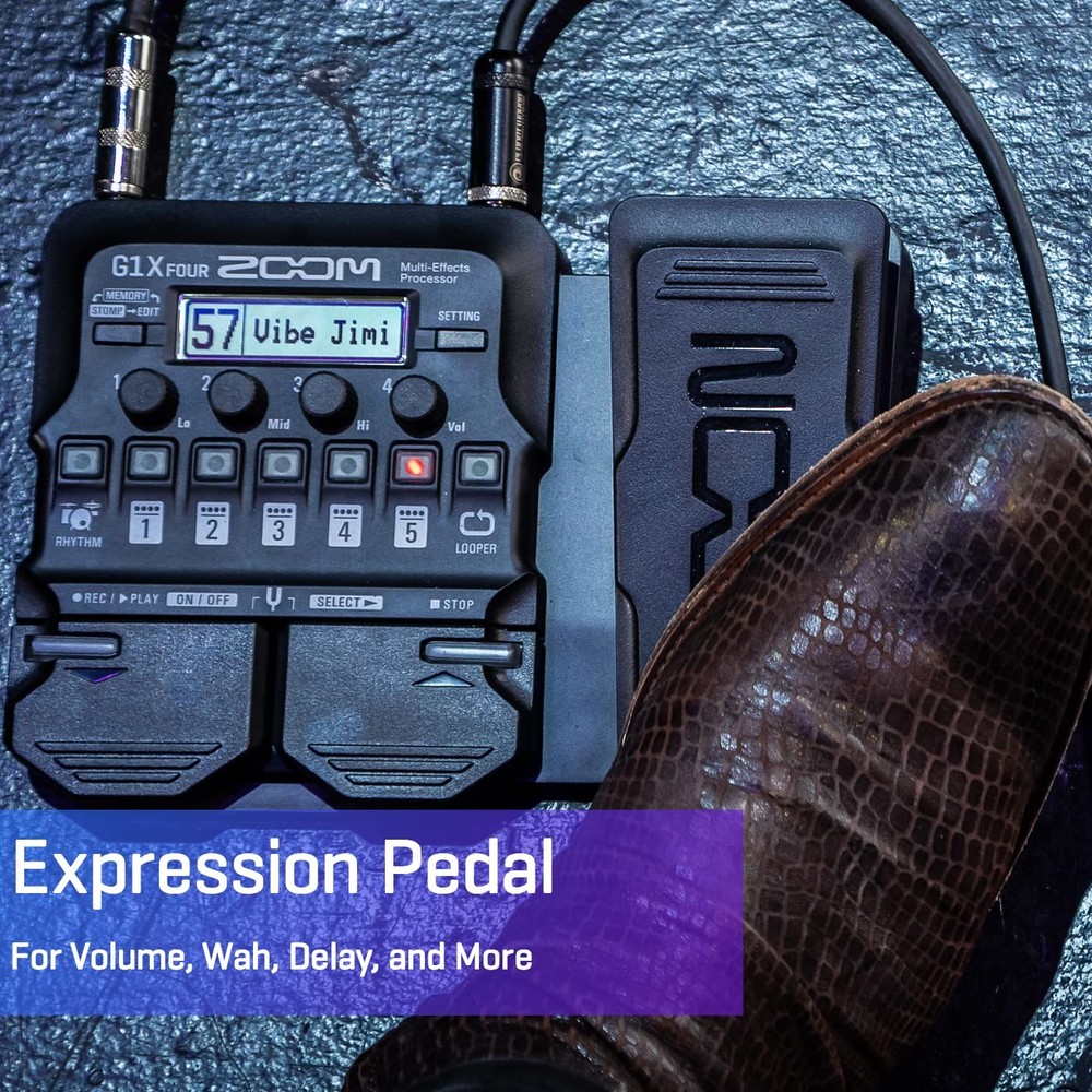 Zoom G1X FOUR Guitar Multi-Effects Processor with Expression Pedal, With 70+