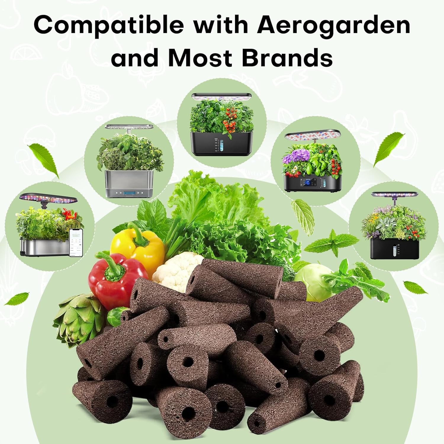 Ahopegarden 50pcs Hydroponic Pods Kit: Compatible with 50pcs, Brown