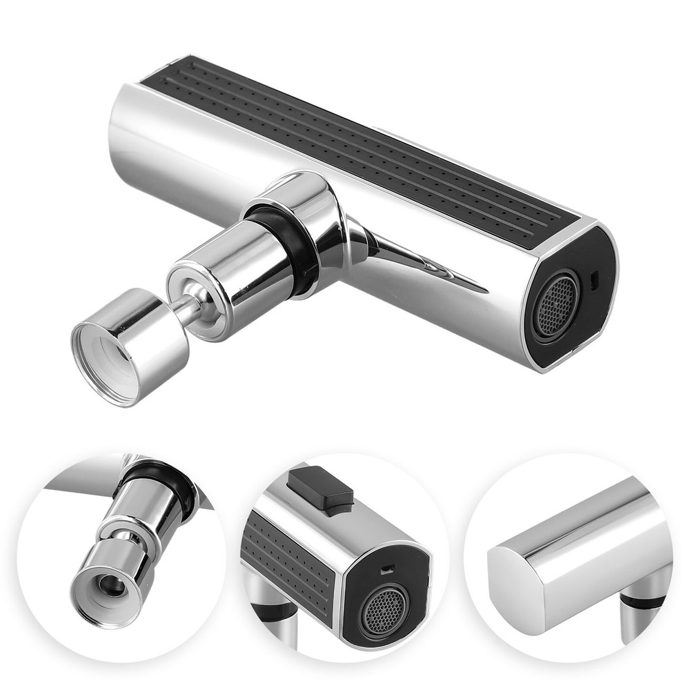 Swivel Faucet Extender with Rotating Flow Nozzle and Powerful Performance