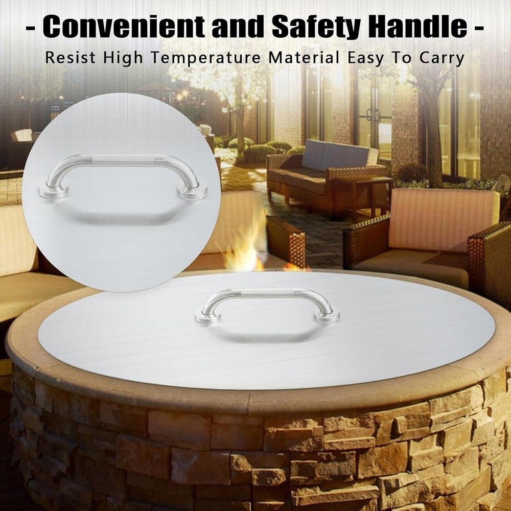 20" Fire Pit Lid Round Fire Pit Ring Stainless Steel Fire Pit Ring Cove