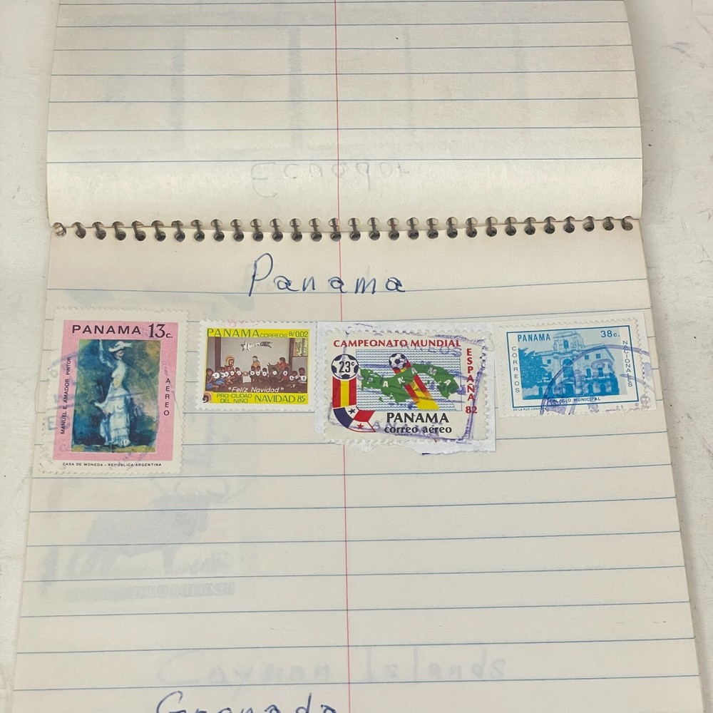 4 Panama Stamps used on paper