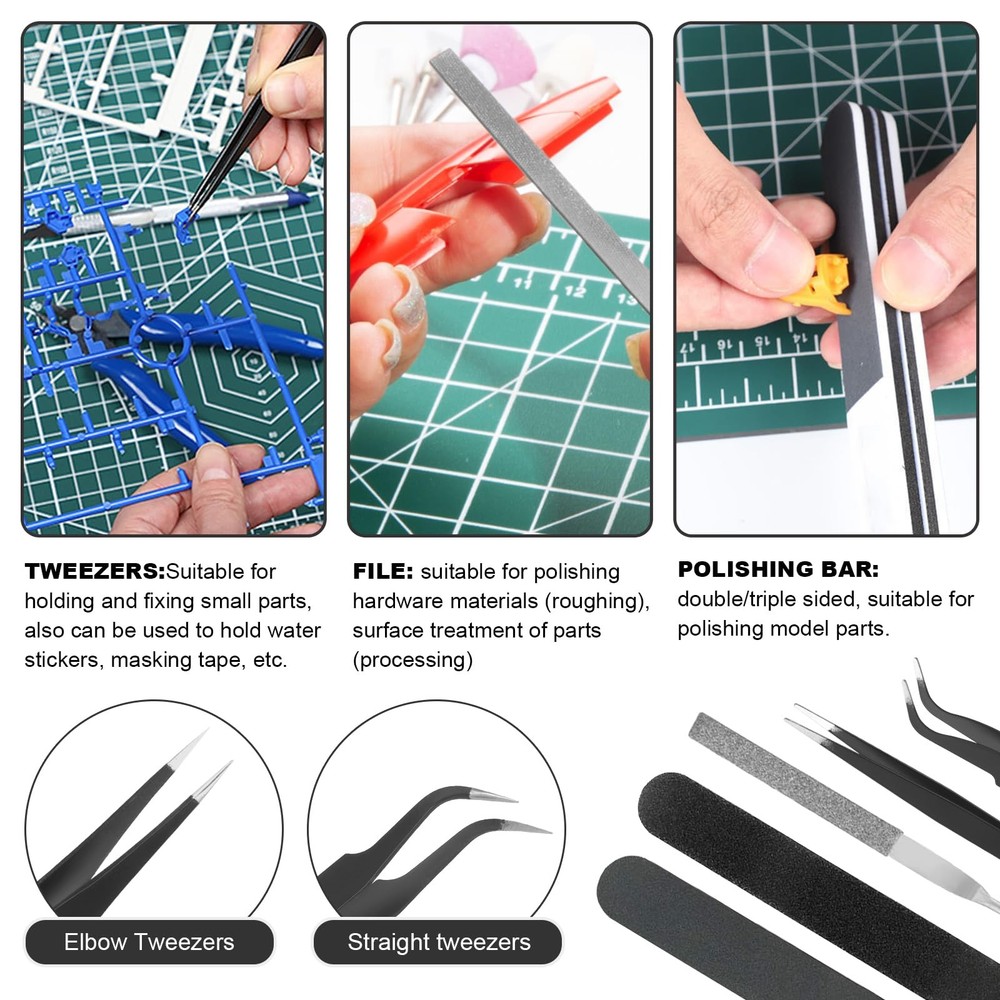Fippy 11PCS Model Kit Tools, Gundam Tool Kit, Hobby Building Medium