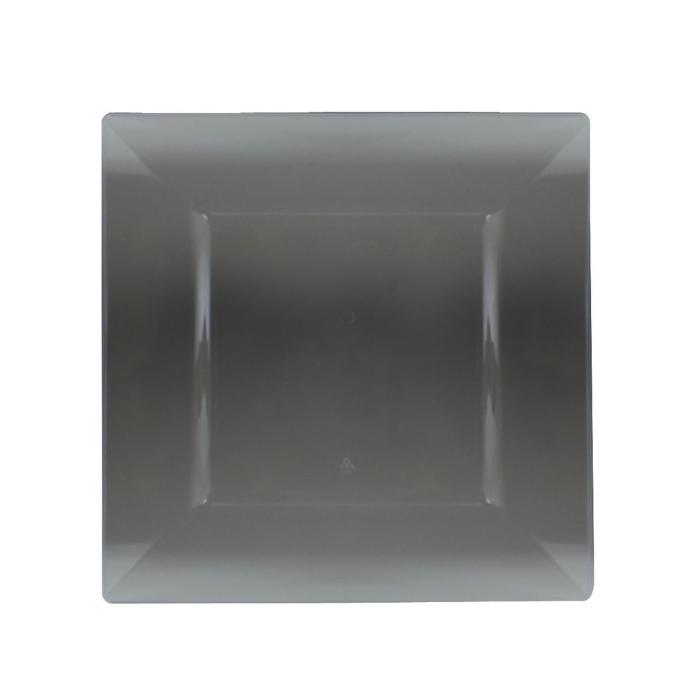 Classic Clear Simply Squared Dinner Plastic Plates - 10.75" (10 Pack)