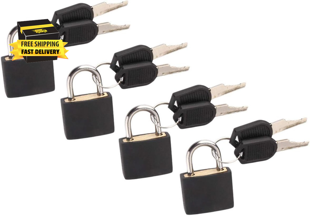 4Pcs Mini Padlocks Luggage Locks Durable ABS Covered Solid Brass Body Safely Pad