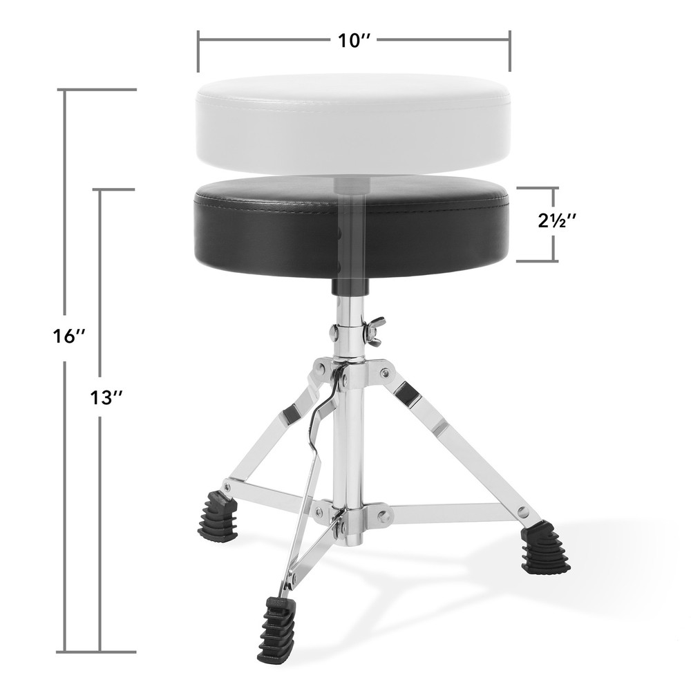 OPEN BOX - 5-Piece Beginner Junior Drum Set w/ Stool & Stands - Black