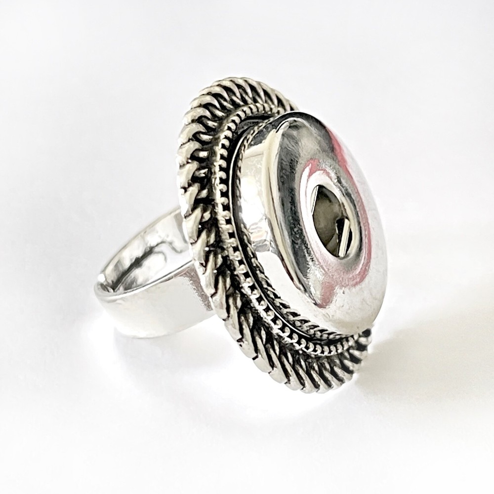 Snap Button Adjustable Rope Border Ring Fits 18-20mm Snaps