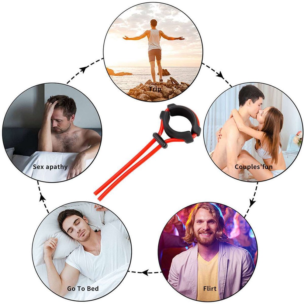 Adjustable Silicone Lasso Penis Enhancer Prolonging Cock Ring Delay Ejaculation