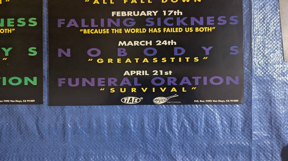 Hopeless Records 1998 Promo Poster Releases