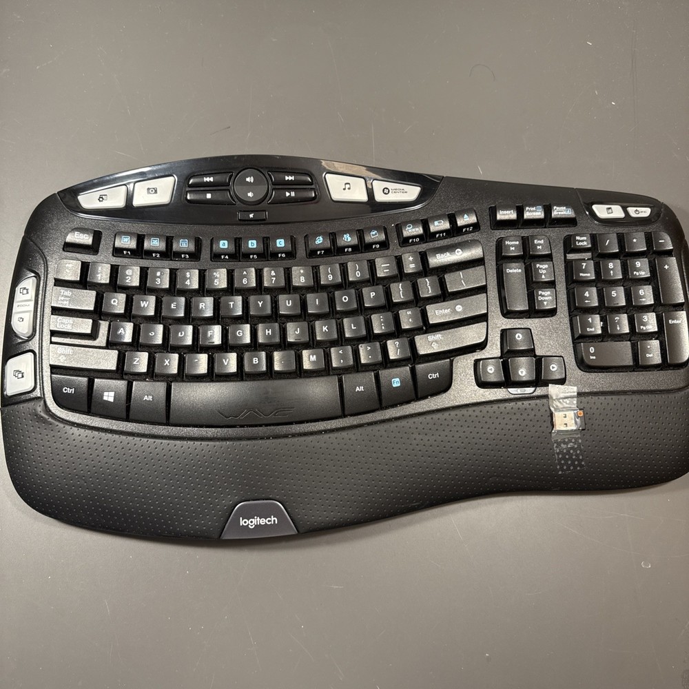 Logitech Wave K350 Ergonomic Wireless Keyboard - With dongle/No mouse