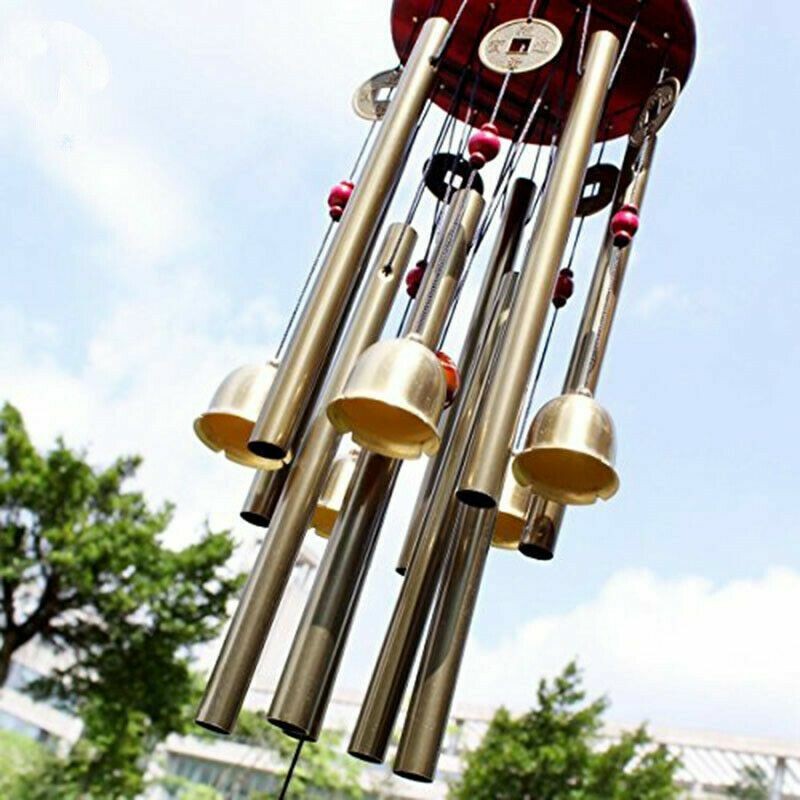 Large Wind Chimes 4 Tube 5 Bells Metal Church Bell Alloy Outdoor Garden Decor