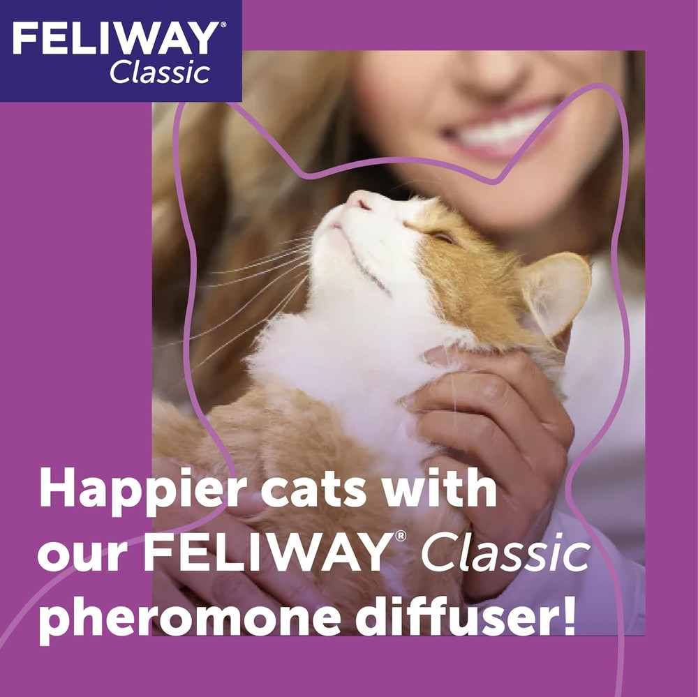 Classic 30 Day Cat Calming Plug in Pheromone Diffuser Starter Kit, 48Ml - Helps