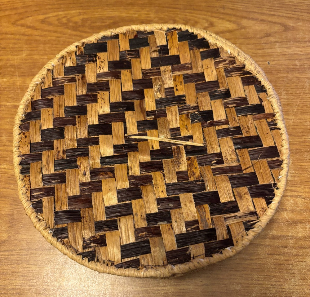 Wicker Hot Pads 10 Basic 2 Color Wicker Straw Woven 7" Pot Holders