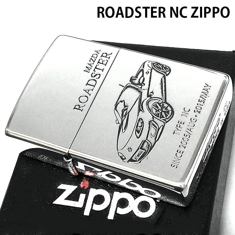 Zippo Oil Lighter MAZDA ROADSTER NC Pattern Silver Brass Regular Case Japan